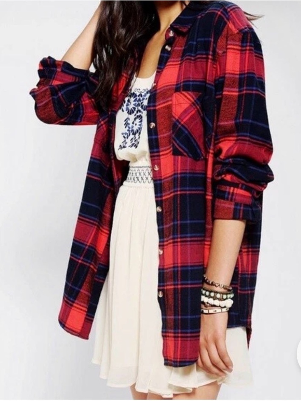 Urban Outfitters BDG Plaid Flannel Shirt Button Down Casual Shirt Top Sz S